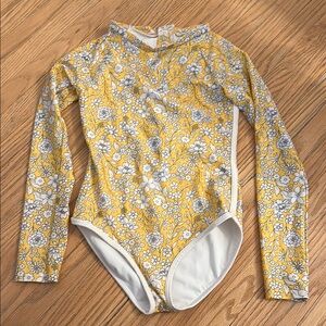 Art Class Yellow and White Floral Rashguard Swim